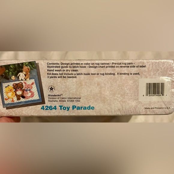 Vintage 20” x 22” Wonderart Latch Hook Rug Craft Kit Complete with/ Canvas Yarn - Picture 4 of 7